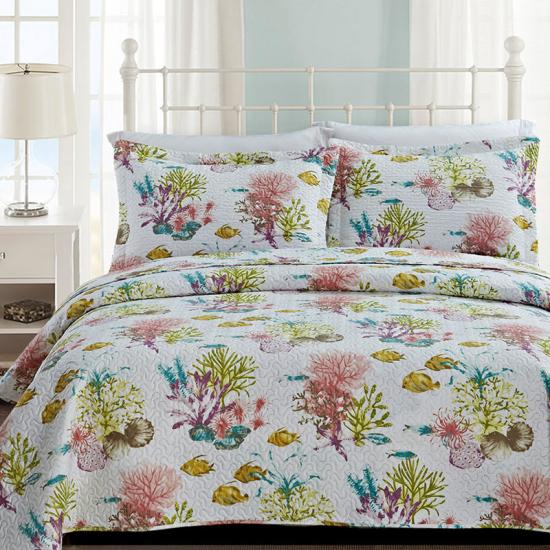 microtex Coastal Coral 인쇄 초음파 침대보